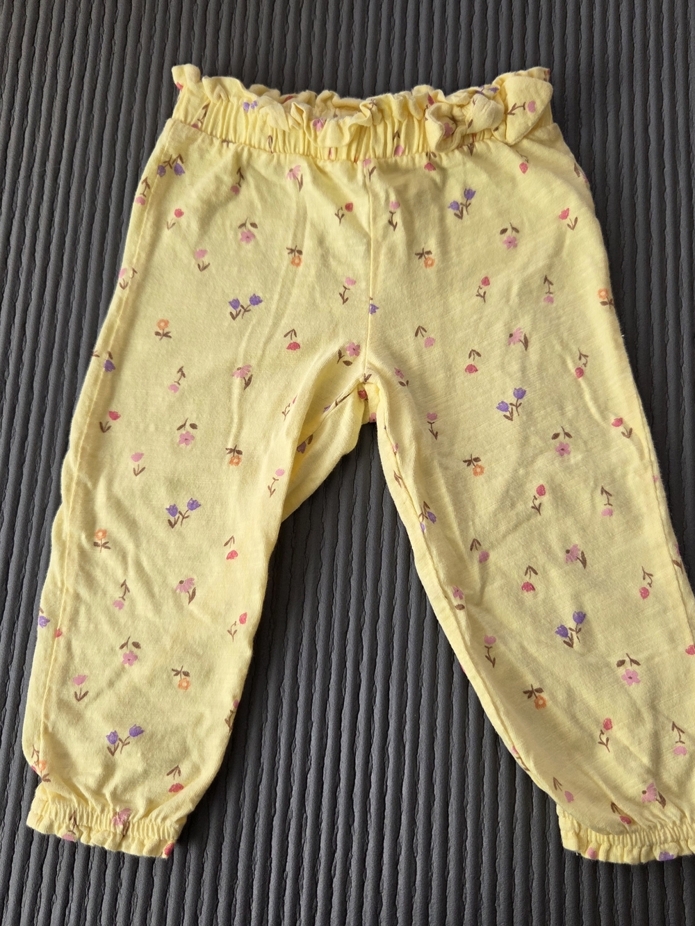Carter's Yellow Floral Print Elastic-Waist Ruffle Bottoms 12M